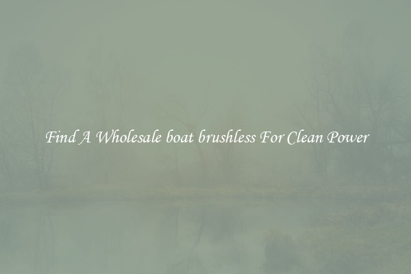Find A Wholesale boat brushless For Clean Power