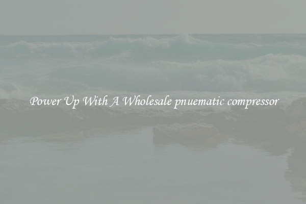 Power Up With A Wholesale pnuematic compressor