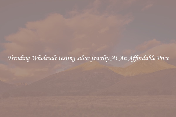 Trending Wholesale testing silver jewelry At An Affordable Price