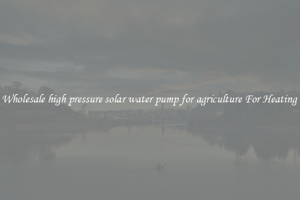 Get A Wholesale high pressure solar water pump for agriculture For Heating Water