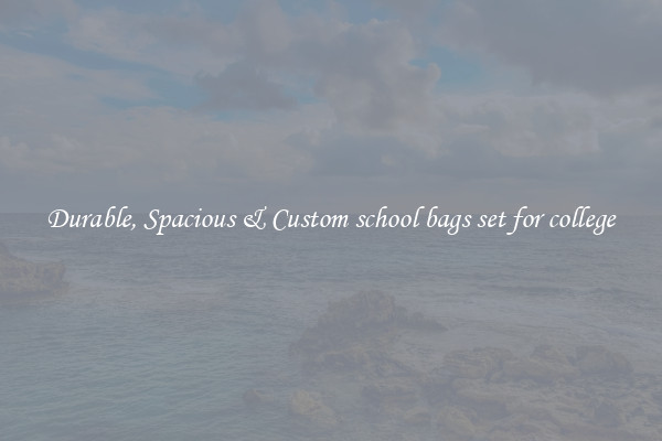 Durable, Spacious & Custom school bags set for college