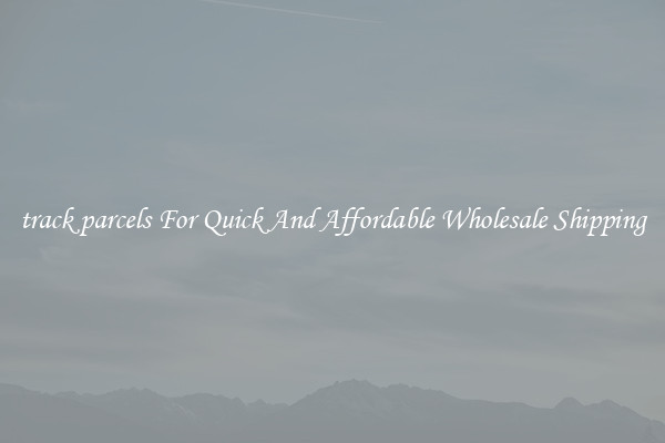 track parcels For Quick And Affordable Wholesale Shipping