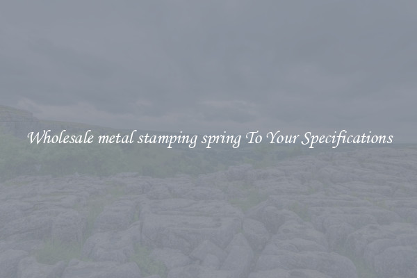 Wholesale metal stamping spring To Your Specifications