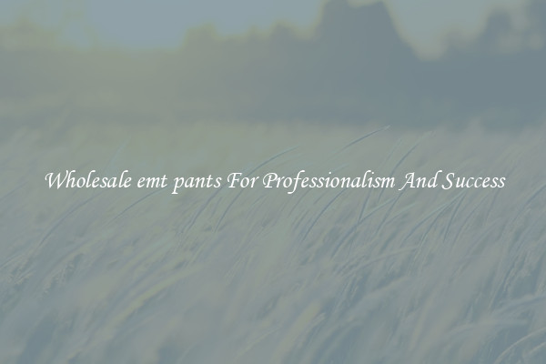Wholesale emt pants For Professionalism And Success