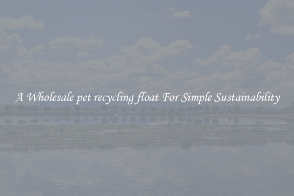  A Wholesale pet recycling float For Simple Sustainability 