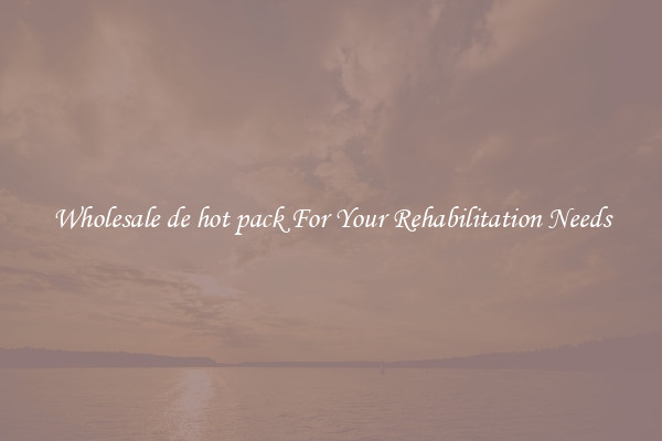 Wholesale de hot pack For Your Rehabilitation Needs